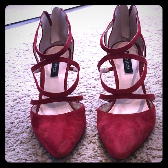 White House Black Market Shoes - Red strap oh heels